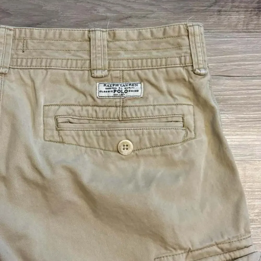 Polo Ralph Lauren Khaki Cargo Chino Shorts Size 36